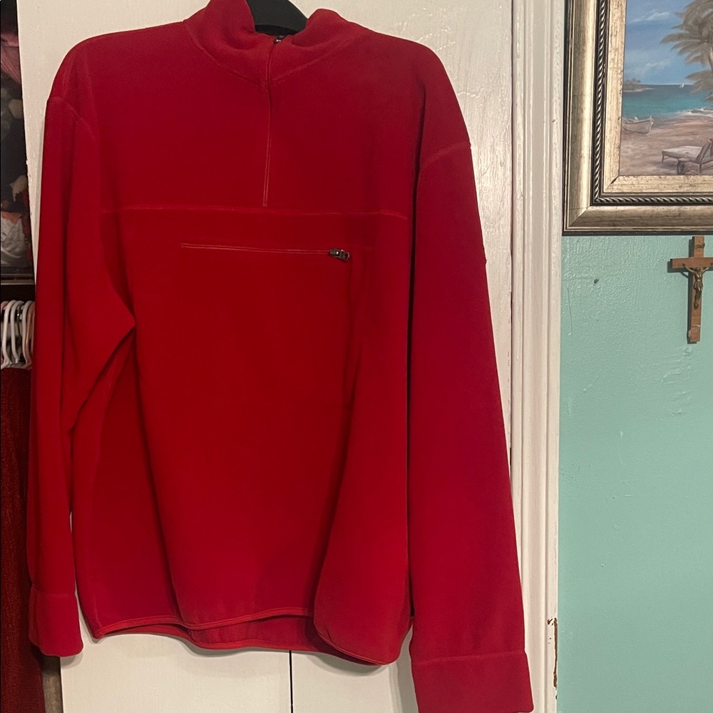 Polo by Ralph Lauren Men's Red Zip-Up Sweater